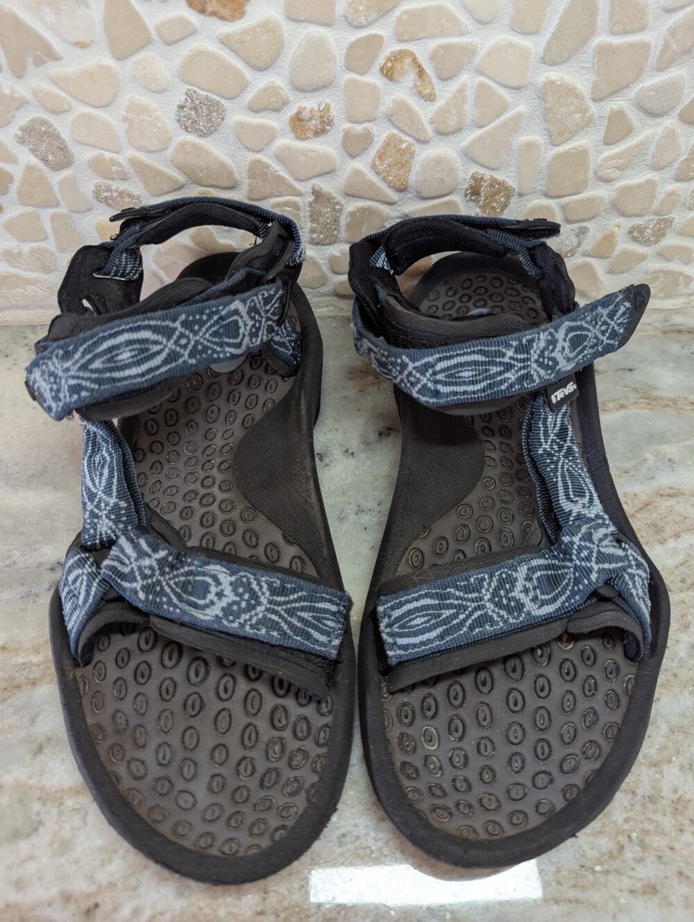 Teva Verra Women’s 8 Blue Gray Sport Hiking Sandals Shoc Pad Adjustable